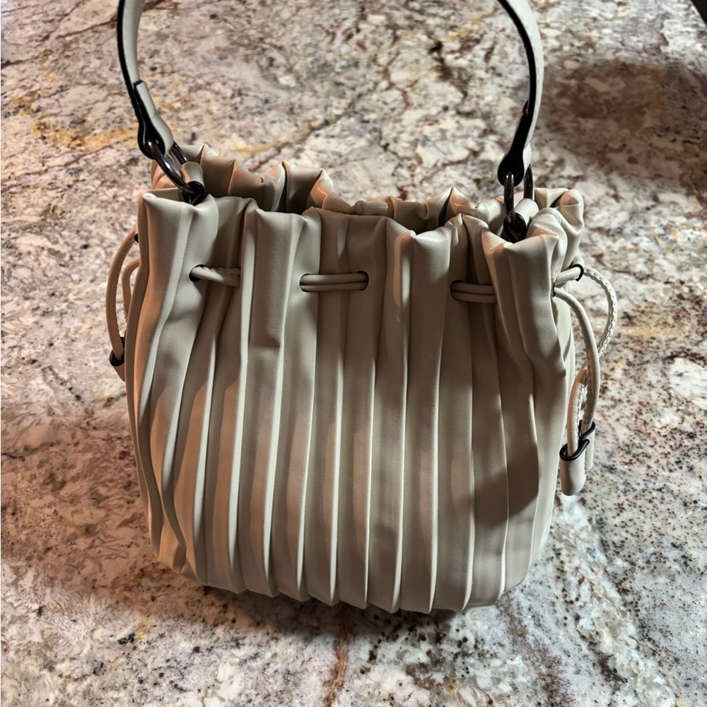 Simply Vera Vera Wang Pleated Tan Shoulder Bag